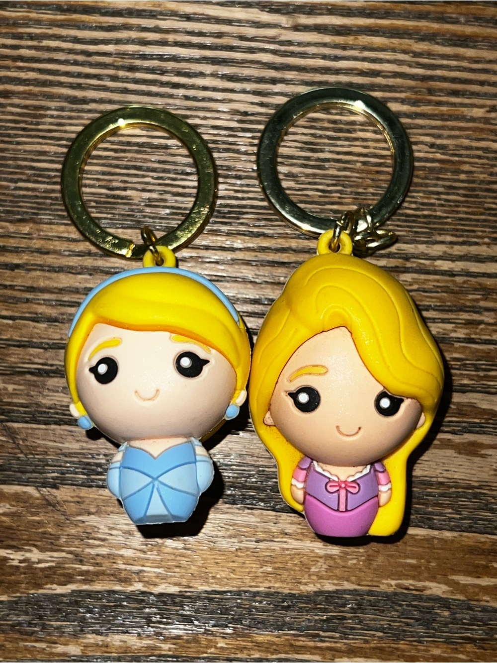 Disney Princess Cinderella and Rapunzel Keychain Set - NWOT